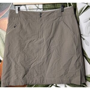REI Size 14 Skort UPF 50 Khaki Brown Side Pockets Hiking Camping